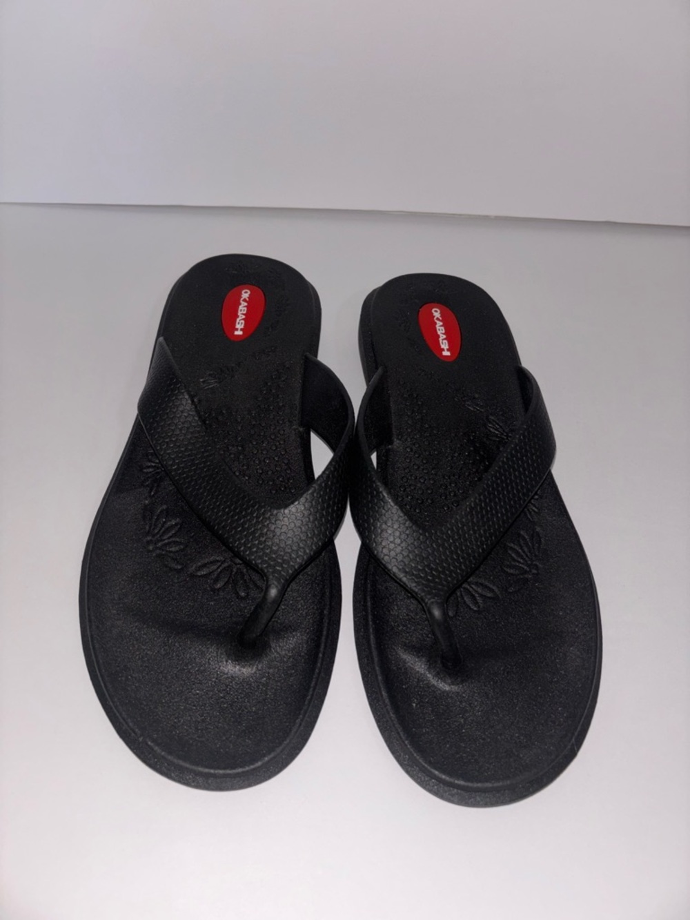 Okabashi Maui Flip Flops Black Sandals Women's Size ML - Picture 2 of 8